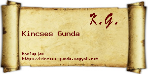 Kincses Gunda névjegykártya